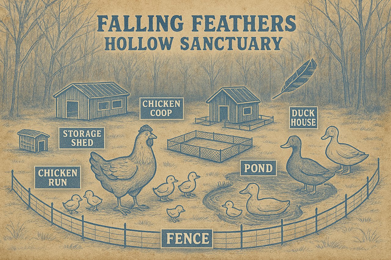 Sanctuary blueprint showing detailed plans for the animal sanctuary